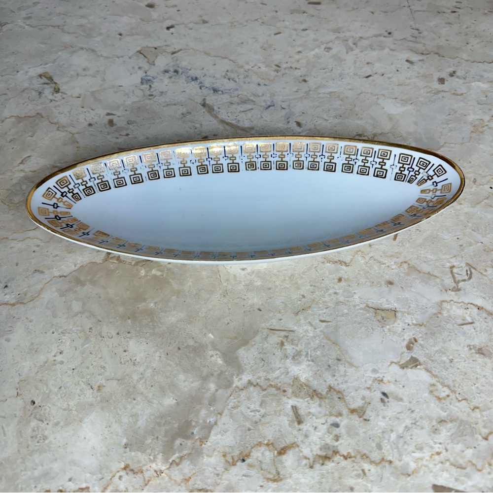 Royal Carlton Black & Gold Mid-Century Modern Dish